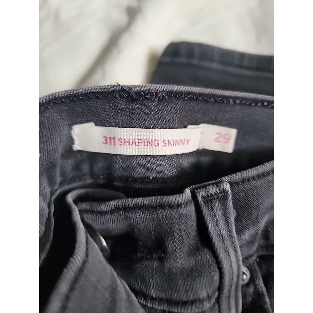 Levis 311 Shaping Skinny Size 29x 30 Black Denim Distressed LEVIS